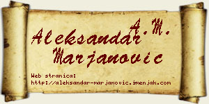 Aleksandar Marjanović vizit kartica